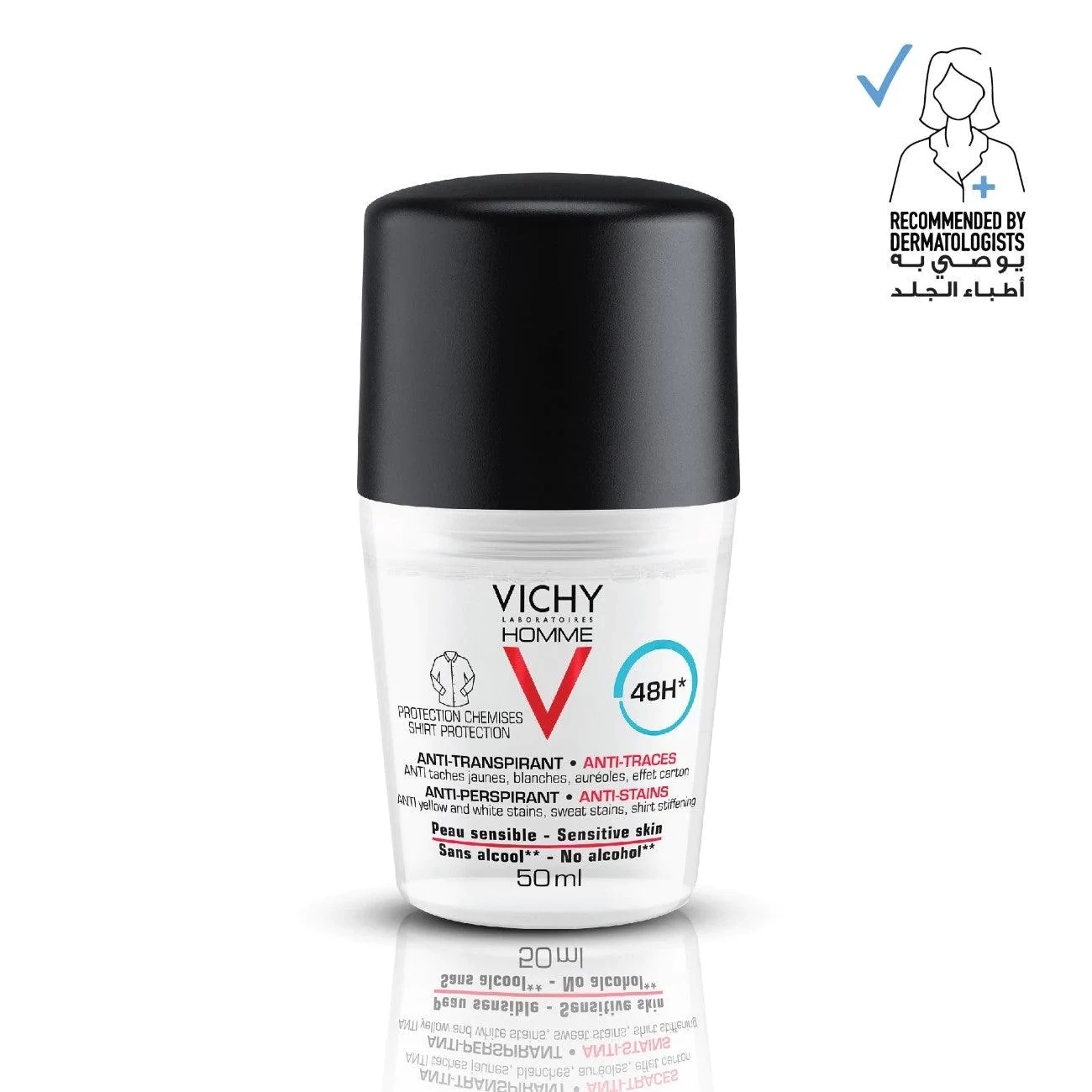 VICHY - Vichy Homme 48H Anti-Perspirant Anti-Stains Deodorant | 50 mL