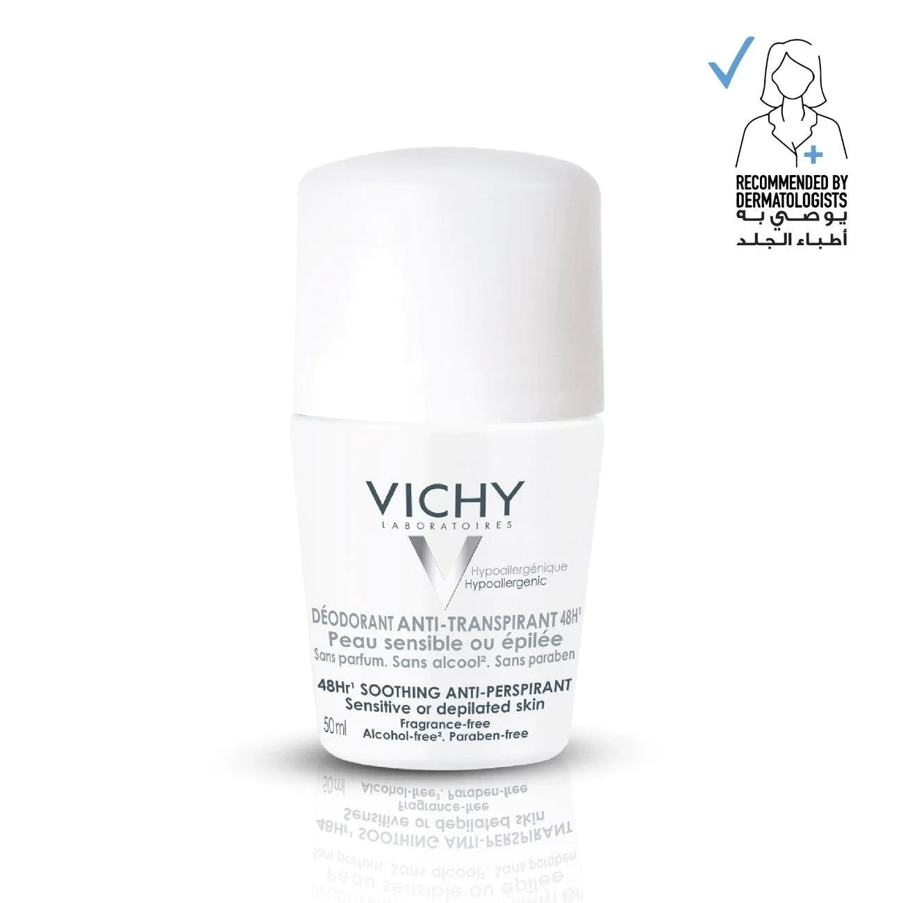 VICHY - 48H Soothing Anti-Perspirant Roll-On - Sensitive or Depilated Skin