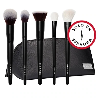 MORPHE - Face the beat | 5 piece face brush collection + bag
