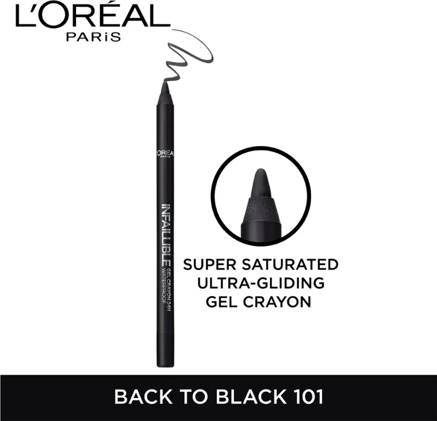L&#39;ORÉAL PARIS - Infallible Gel Crayon 24H Waterproof Eyeliner | 001 BACK TO BLACK