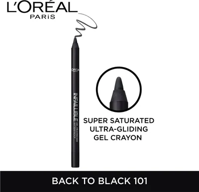 L'ORÉAL PARIS - Infallible Gel Crayon 24H Waterproof Eyeliner | 001 BACK TO BLACK