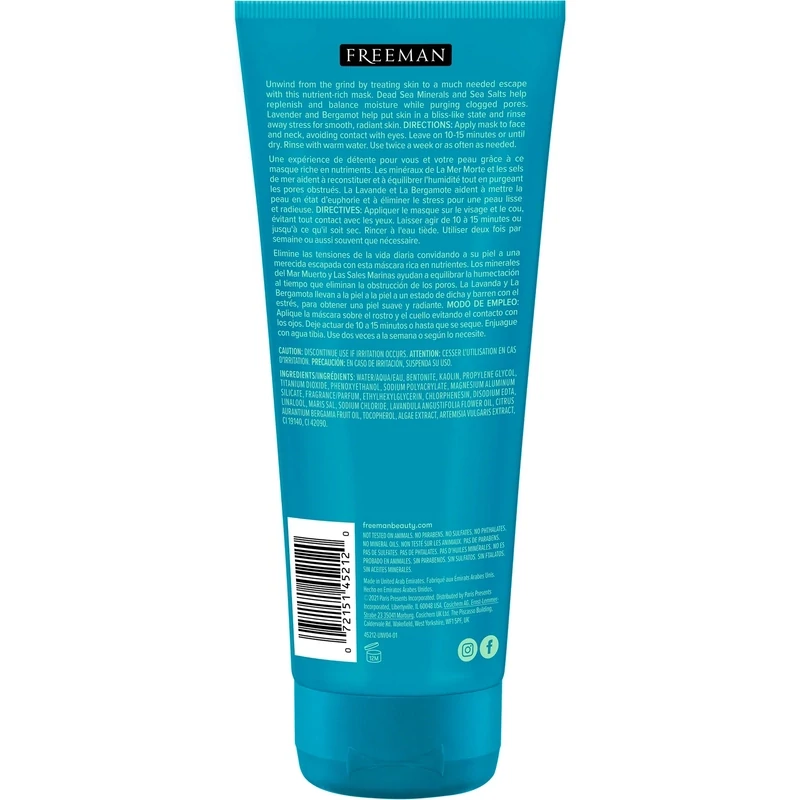 FREEMAN - Anti-stress Clay Mask | Dead Sea Minerals