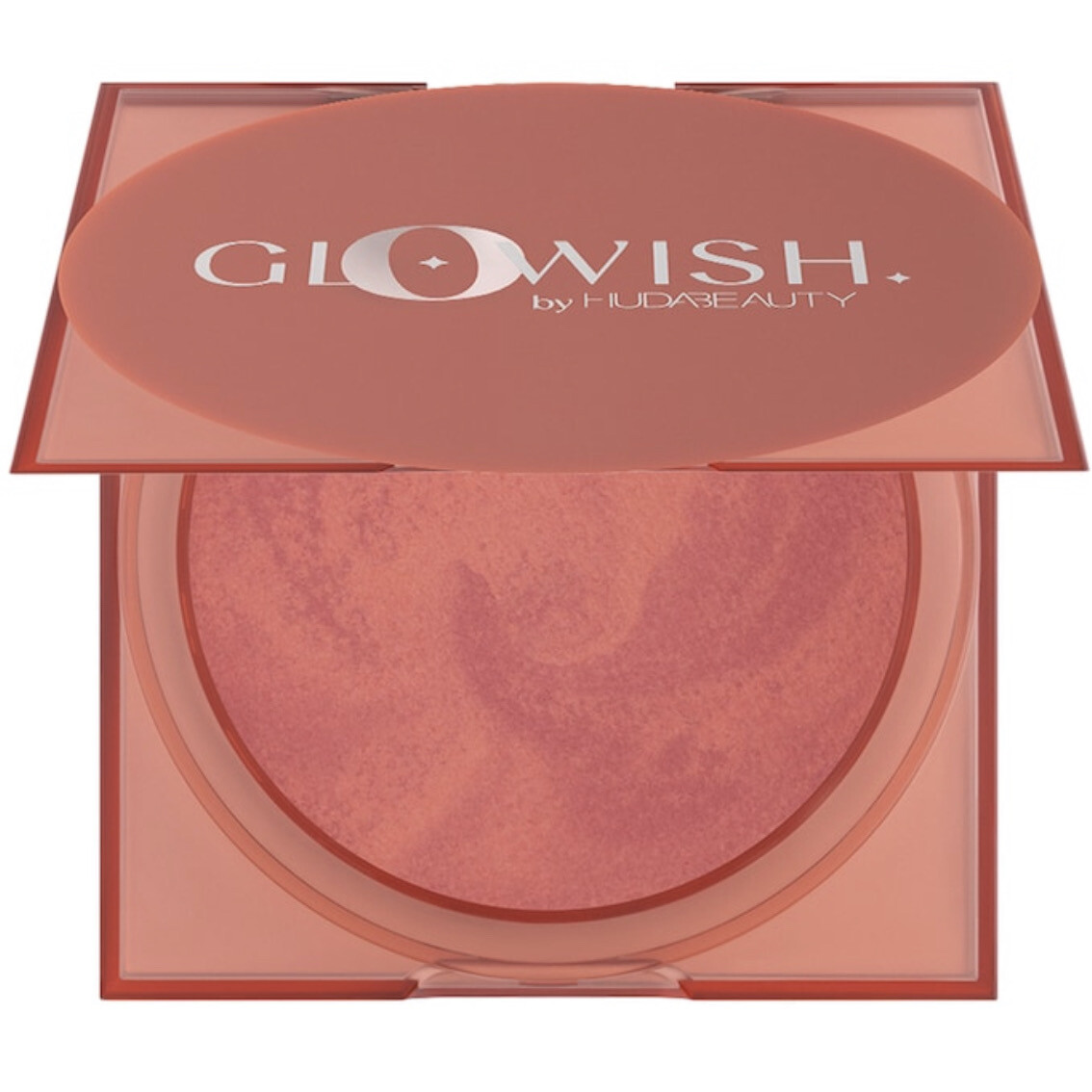 Huda Beauty - GloWish Cheeky Vegan Soft Glow Powder Blush | 02 Caring Coral - mid toned rosey coral