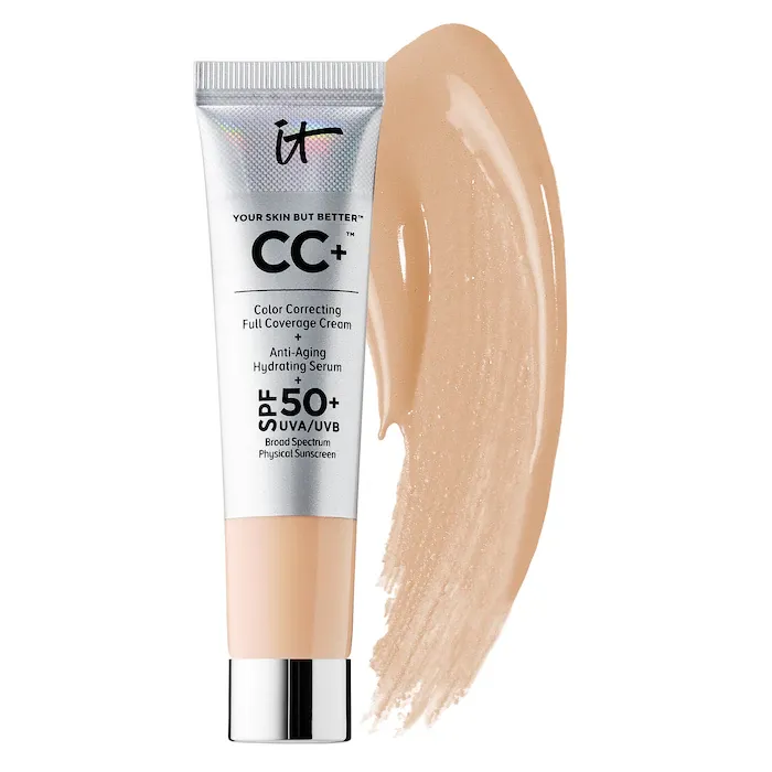 IT Cosmetics - Mini CC+ Cream Full Coverage Color Correcting Foundation with SPF 50+ |  Light - taupe shade with warm undertones