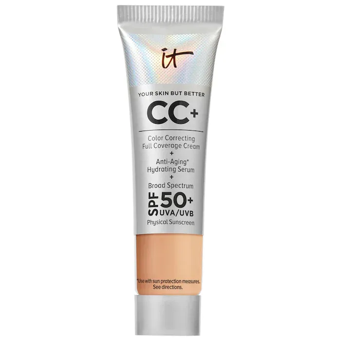 IT Cosmetics - Mini CC+ Cream Full Coverage Color Correcting Foundation with SPF 50+ | Neutral Medium - natural beige shade with neutral undertones