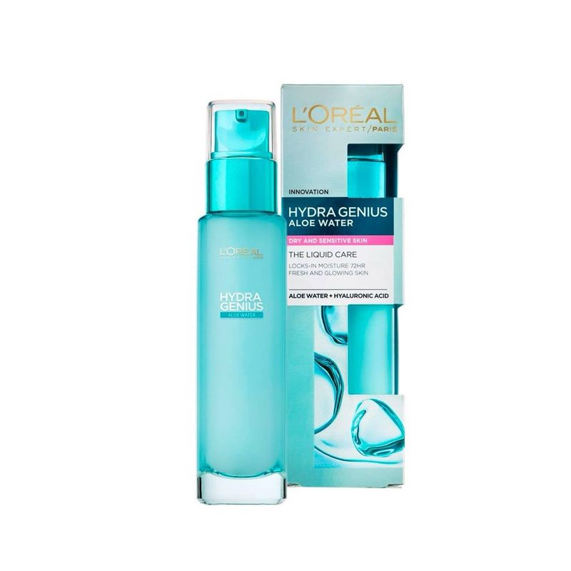 L&#39;ORÉAL PARIS - Hydra Genius Aloe Water | Dry &amp; Sensitive Skin 72h Liquid Moisturizer