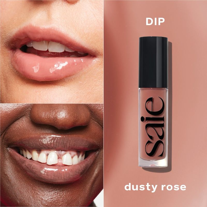 Saie - Glossybounce™ High-Shine Hydrating Lip Gloss Oil | Dip - dusty rose