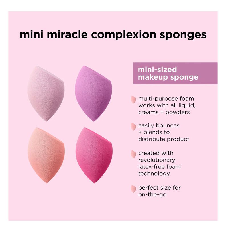 Real Techniques - Miracle Mini Complexion Sponge, 4 pcs