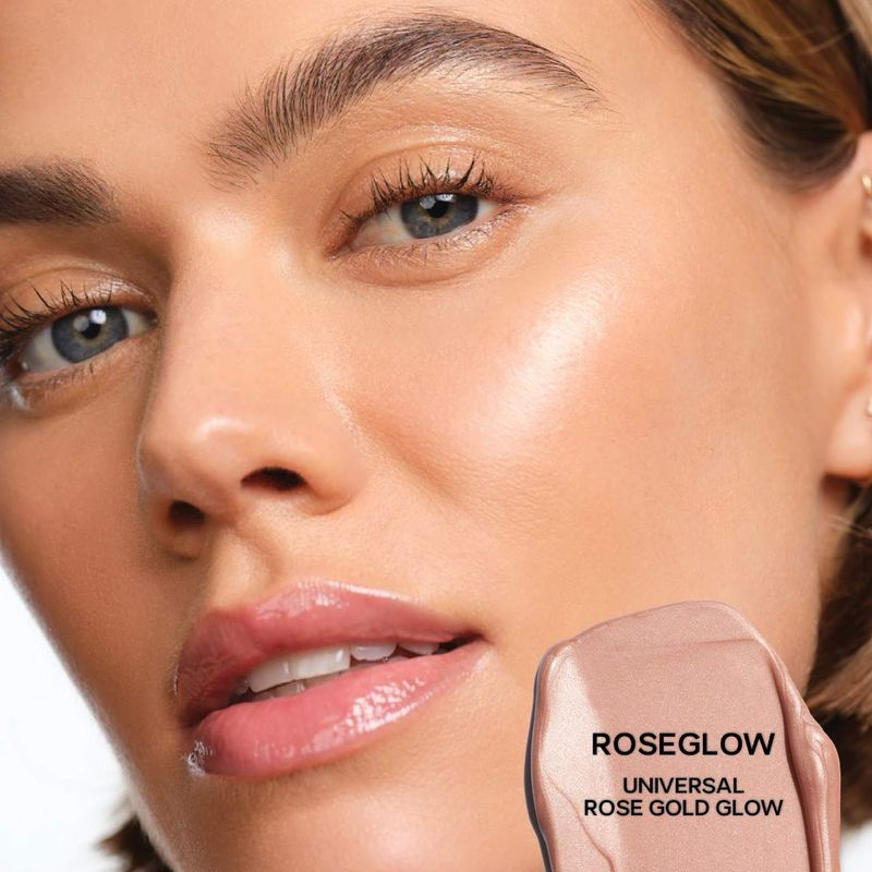 Saie - Glowy Super Gel Lightweight Dewy Highlighter | Roseglow - universal rose gold glow
