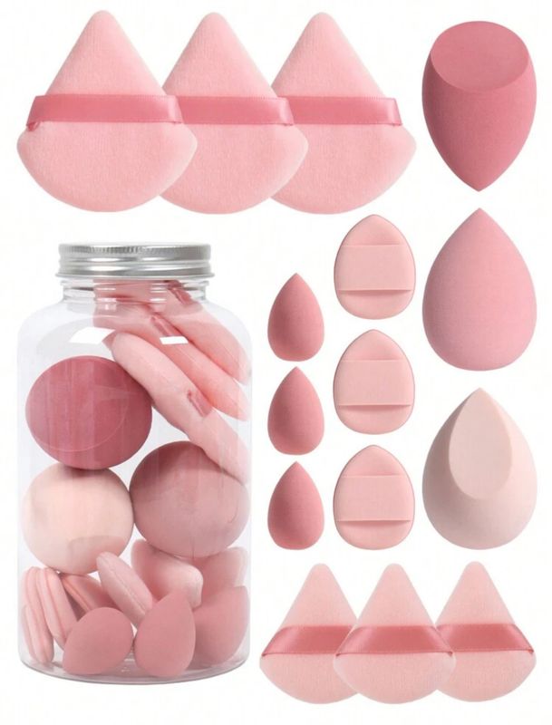 Makeup Sponge Beauty Blender Set (15 pcs) - Pink