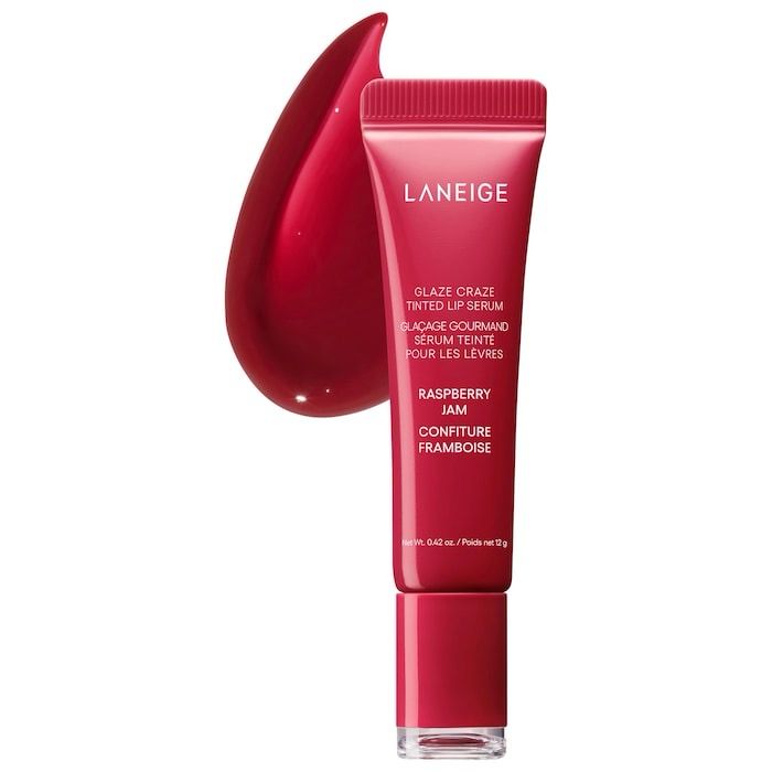 LANEIGE - Glaze Craze Tinted Polypeptide Lip Serum | Raspberry Jam - Sheer Red