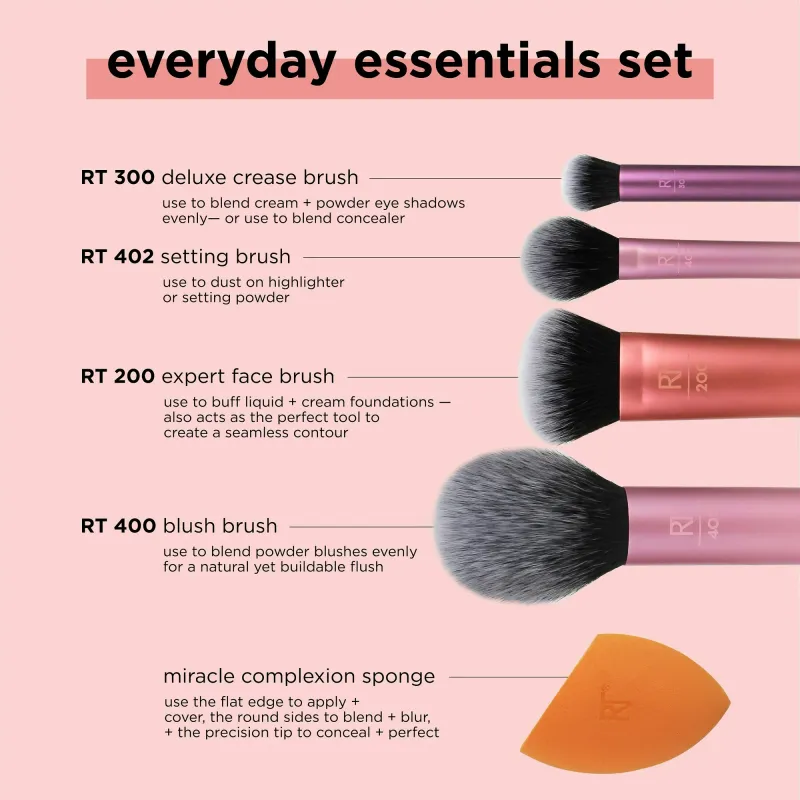 Real Techniques - Everyday Essentials Makeup Brush Set