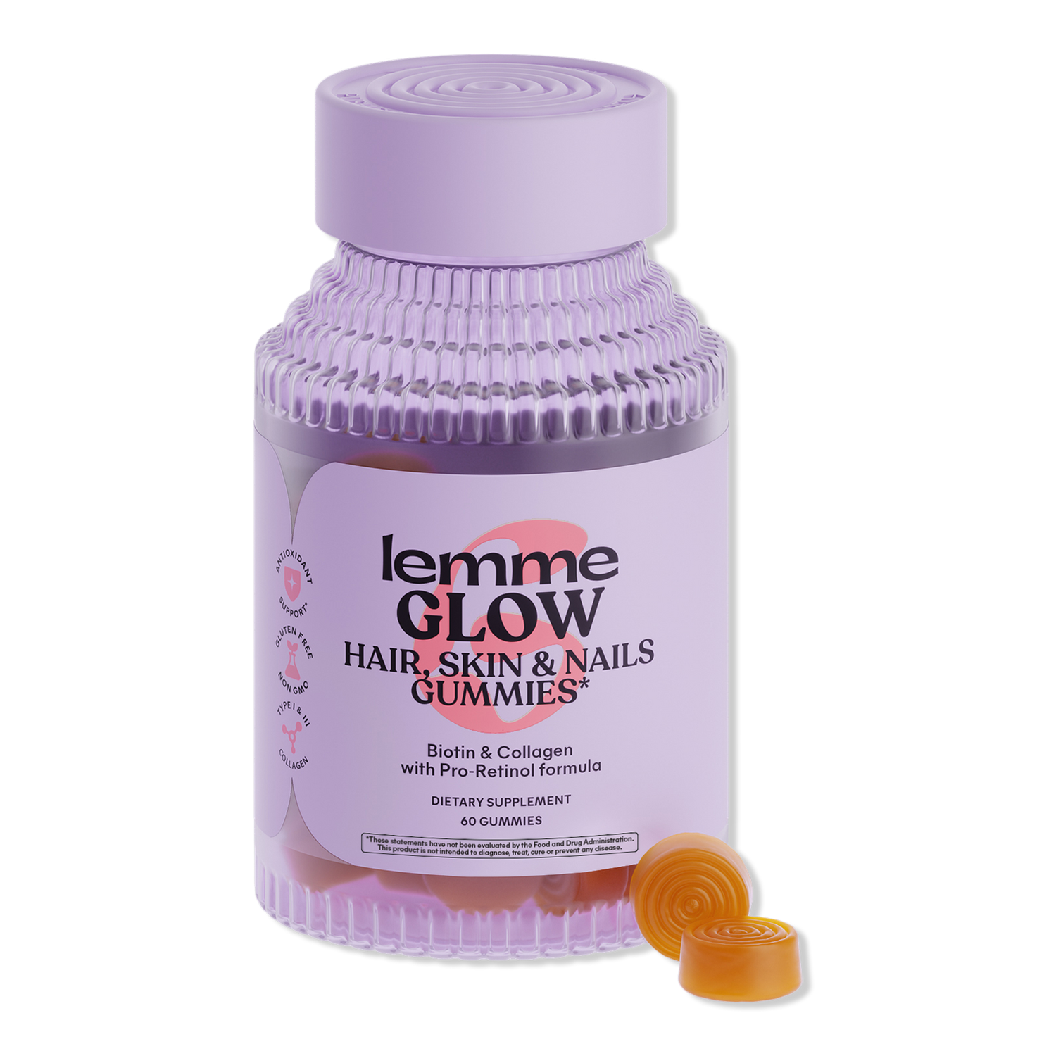 Lemme - Glow: Hair, Skin &amp; Nails Gummies | 60 gummies