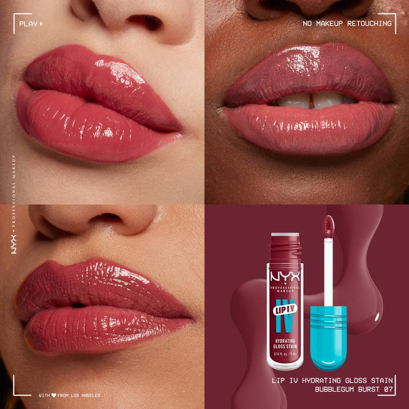NYX - Lip I.V. Hydrating Lip Gloss Stain | 07 Bubblegum Burst