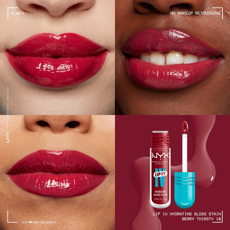 NYX - Lip I.V. Hydrating Lip Gloss Stain | 10 Berry Thirsty
