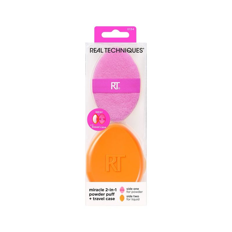 Real Techniques - Miracle 2-In-1 Powder Puff + Travel Case