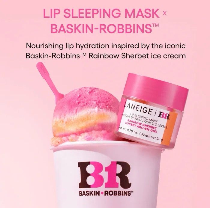 LANEIGE - Lip Sleeping Mask Intense Hydration with Vitamin C | Baskin Robbins Rainbow Sherbet