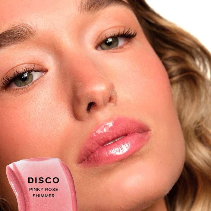 Saie - Glossybounce™ High-Shine Hydrating Lip Gloss Oil | Disco - pinky rose shimmer