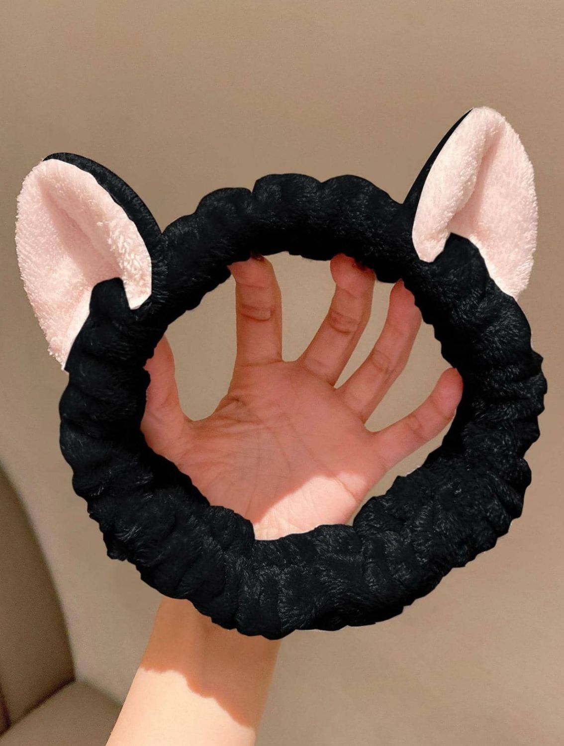 ​Cat Ear Facial Spa Headband | Black/Pink