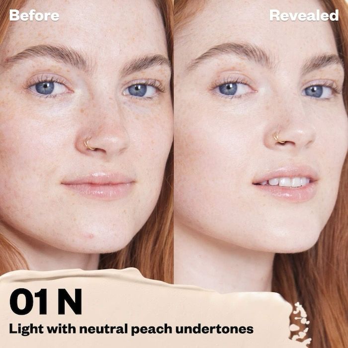 Kosas - Revealer Super Creamy + Brightening Concealer with Caffeine and Hyaluronic Acid | Tone 01 N - very light with neutral peach under tones
