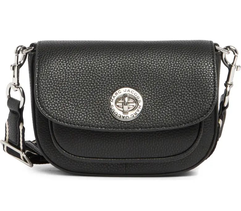 Marc Jacobs - Signet Turn Lock Leather Saddle Bag Crossbody | Black