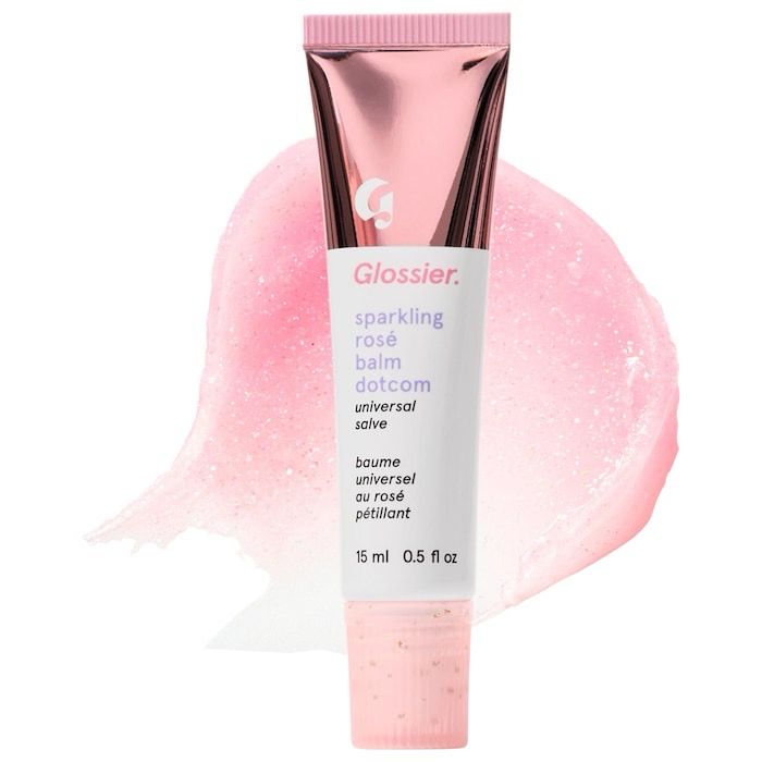 Glossier - Balm Dotcom Lip Balm and Skin Salve - Sparkling Rosé - baby pink with shimmer