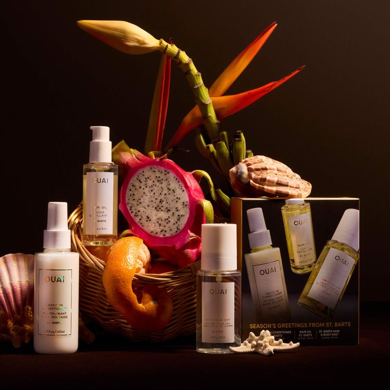 OUAI - St. Barts Hair &amp; Body Mist, Leave In Conditioner &amp; Hair Oil Gift Set