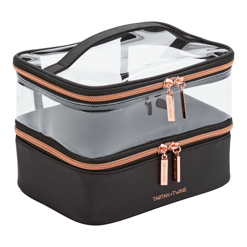 Tartan + Twine - Basics Black Double-Zip Train Case