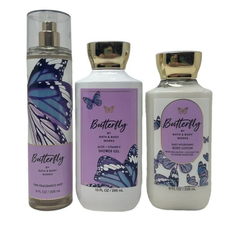 Bath &amp; Body Works - Butterfly Trio Gift Set - Fragrance Mist, Shower Gel and Body Lotion