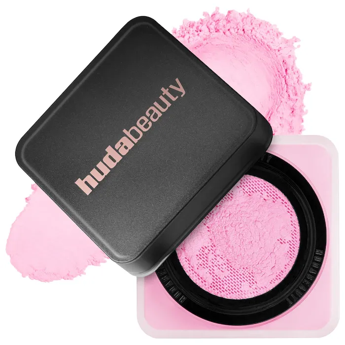 Huda Beauty - Easy Bake Loose Baking &amp; Setting Powder | UBE Birthday Cake -  electric lilac with subtle pink hues for a bright &amp; rosy look