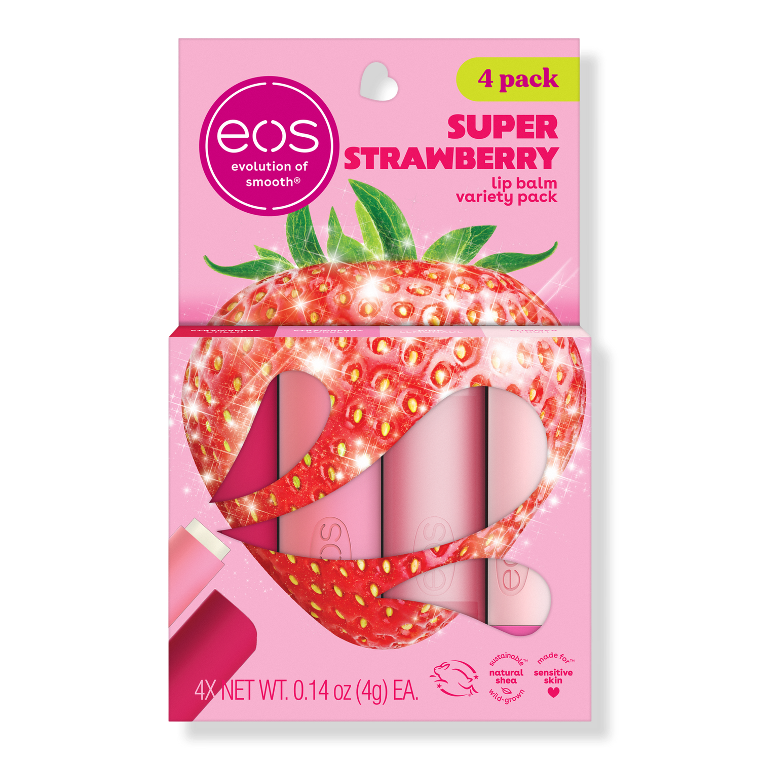 EOS - Best of the Bunch 4 Piece Lip Balm | Super Strawberry