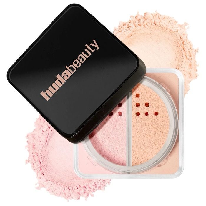 Huda Beauty - Easy Bake Blurring Loose Baking &amp; Setting Powder | Cherry Peach - cherry blossom cake (sheer soft pink) &amp; peach pie (light peach)