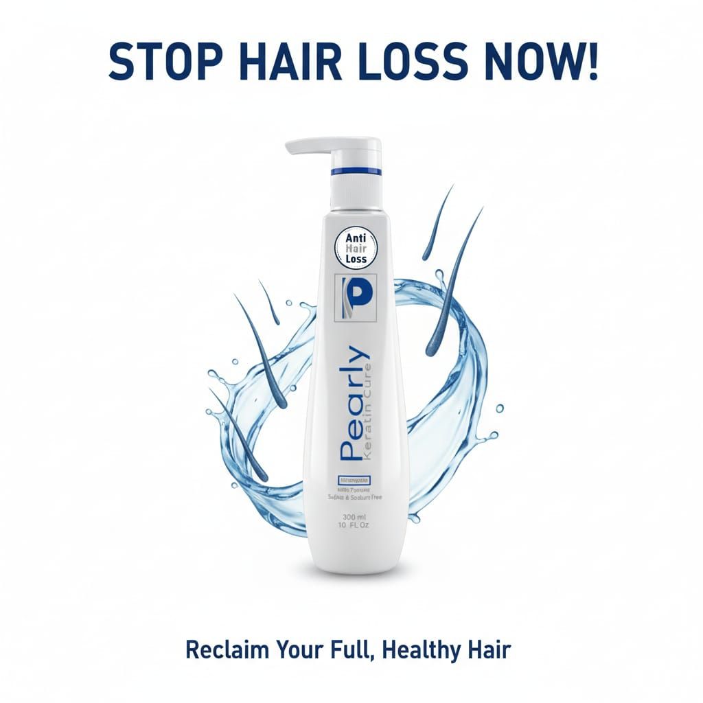 PEARLY Keratin Cure - Anti Hair Loss Shampoo With Keratin Sulfate &amp; Sodium Free | 300 mL
