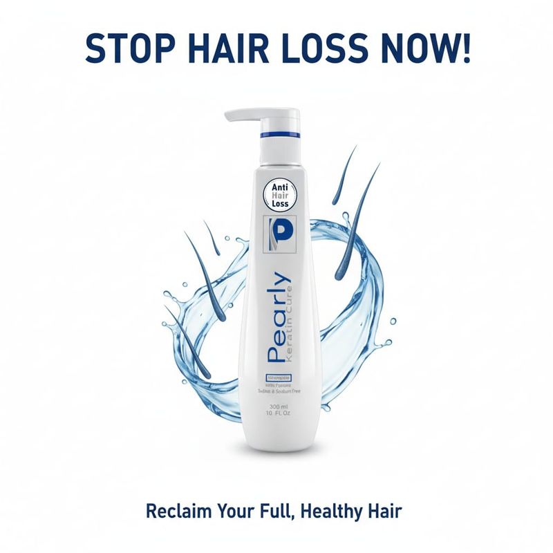 PEARLY keratin Cure - Anti Hair Loss Shampoo With Keratin Sulfate &amp; Sodium Free / 300mL