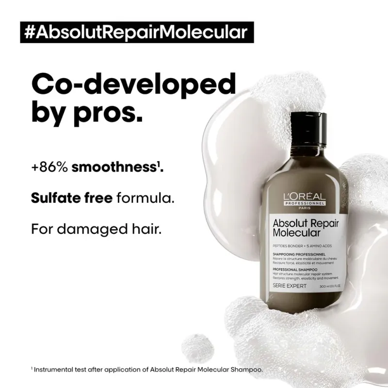 L'ORÉAL PROFESSIONNEL - Absolut Repair Molecular Sulfate-Free Molecular Repairing Shampoo for damaged hair | 300 mL