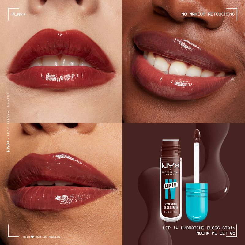 NYX - Lip I.V. Hydrating Lip Gloss Stain | 05 Mocha Me Wet