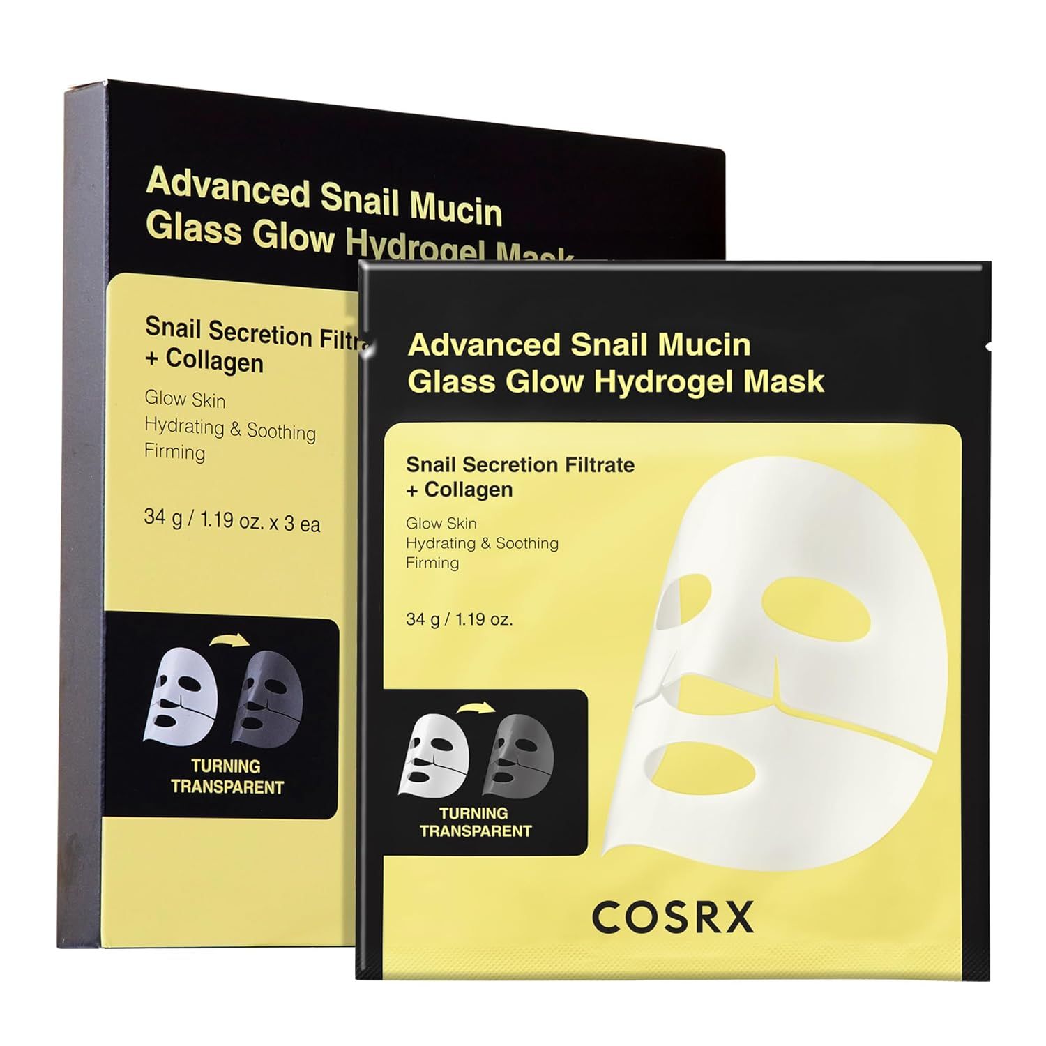 COSRX - Advanced Snail Mucin Glass Glow Hydrogel Face Mask | 3EA