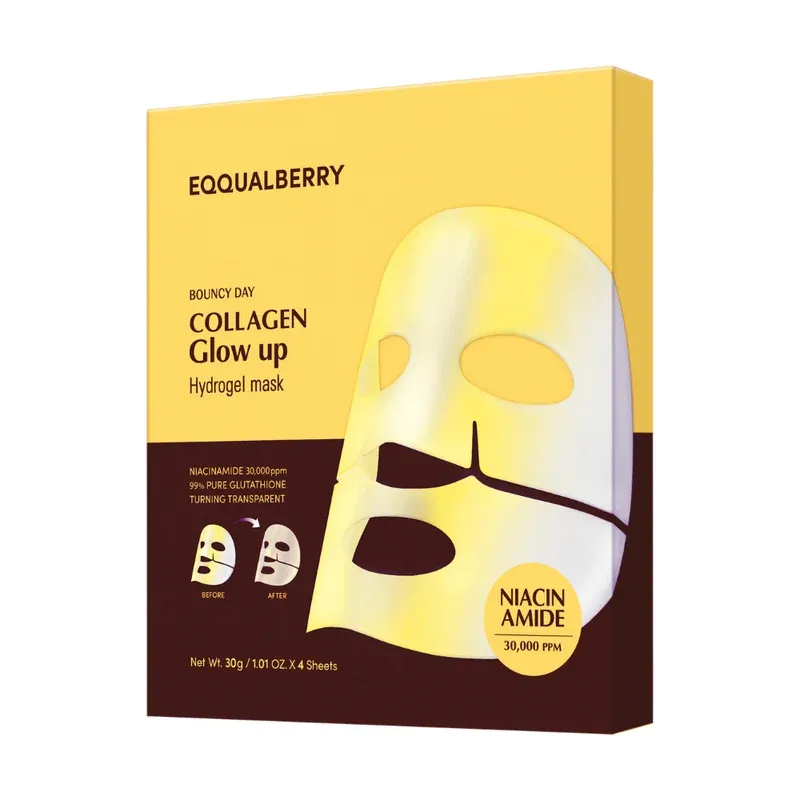 EQQUALBERRY - EQQUALBERRY Collagen Glow Up Hydrogel Mask - Pack Of 4 Masks