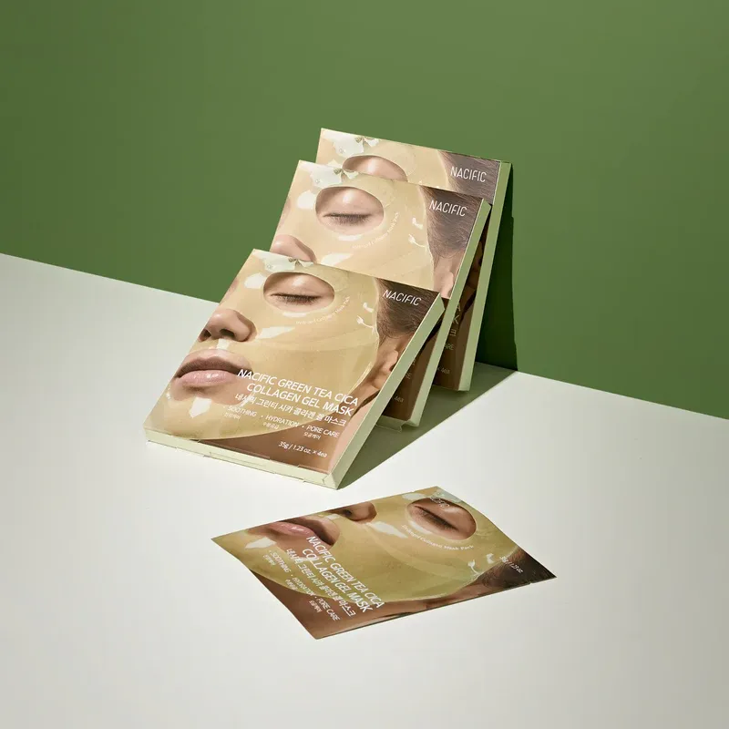 NACIFIC - Green Tea Cica Collagen Gel Mask Sheet | SET OF 4 MASKS - BOX