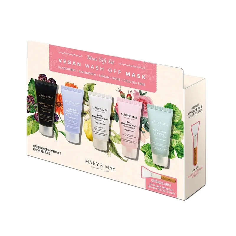 MARY &amp; MAY - Vegan Wash Off Mask Mini Gift Set -  (30g x5)