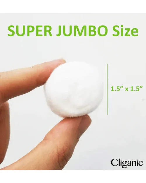 CLIGANIC - Organic Super Jumbo Cotton Balls | 100 Count