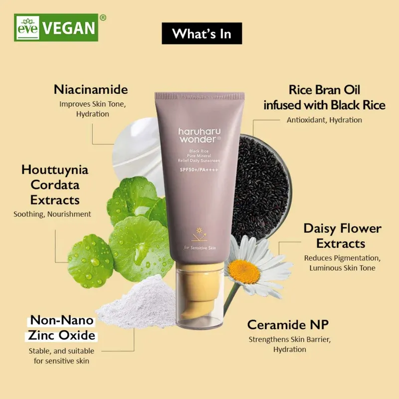 HARUHARU WONDER - Black Rice Pure Mineral Relief Daily Sunscreen SPF50