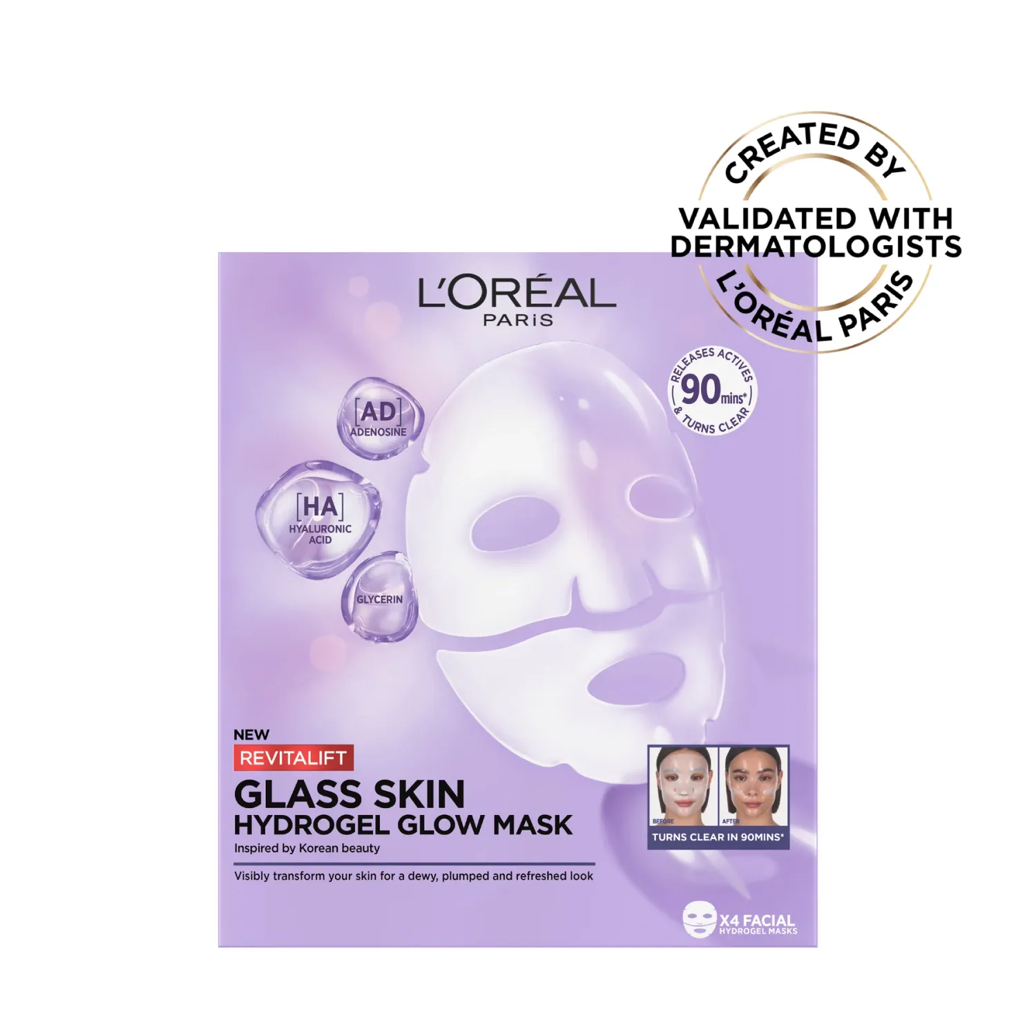 L'ORÉAL PARIS - Revitalift Glass Skin Hydrogel Glow Mask | 1 pc