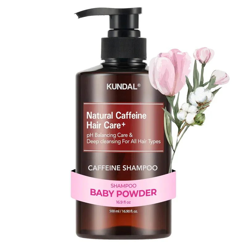 KUNDAL - Caffeine Shampoo - Baby Powder | 500 mL