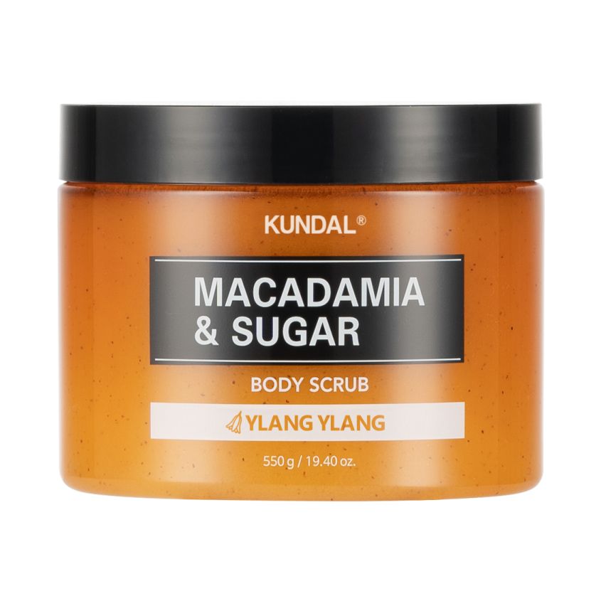 KUNDAL - Macadamia &amp; Sugar Body Scrub Ylang Ylang | 550 Gr