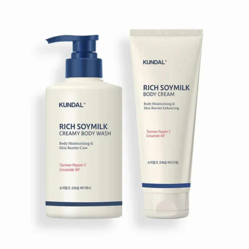 KUNDAL - Rich Soy Milk Body Wash 500 mL+ Body Cream 200 mL SET - Mellow Vanilla