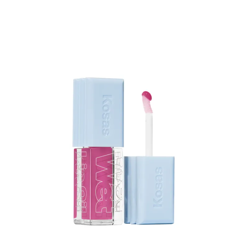 Kosas - Wet Lip Oil Gloss Plumping Peptide Lip Treatment Gloss | Grapesicle - Sheer Pinkish Lavender