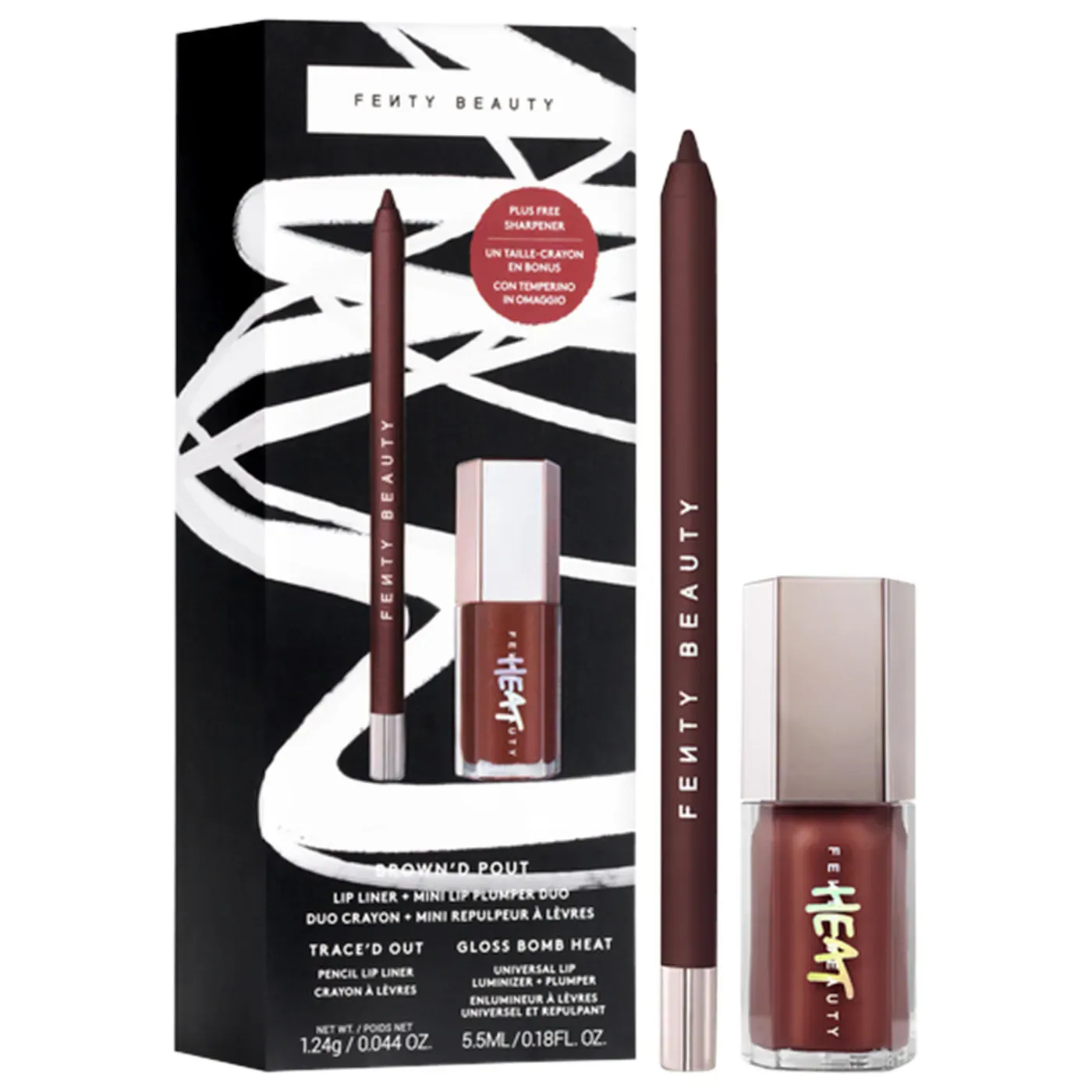 Fenty Beauty - Brown'd Pout Lip Liner + Mini Lip Plumper Duo