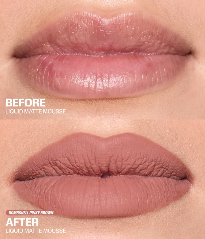 Huda Beauty - Liquid Matte Mousse Soft Blur Lip Cream | Bombshell Pinky Brown