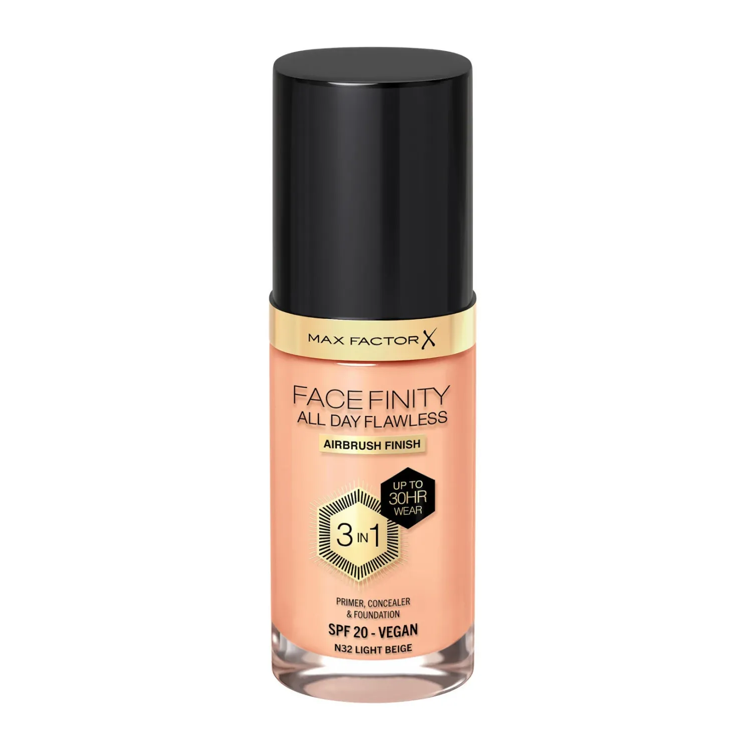 Max Factor - Facefinity All Day Flawless 3 in 1 Vegan Foundation | N32 Light Beige